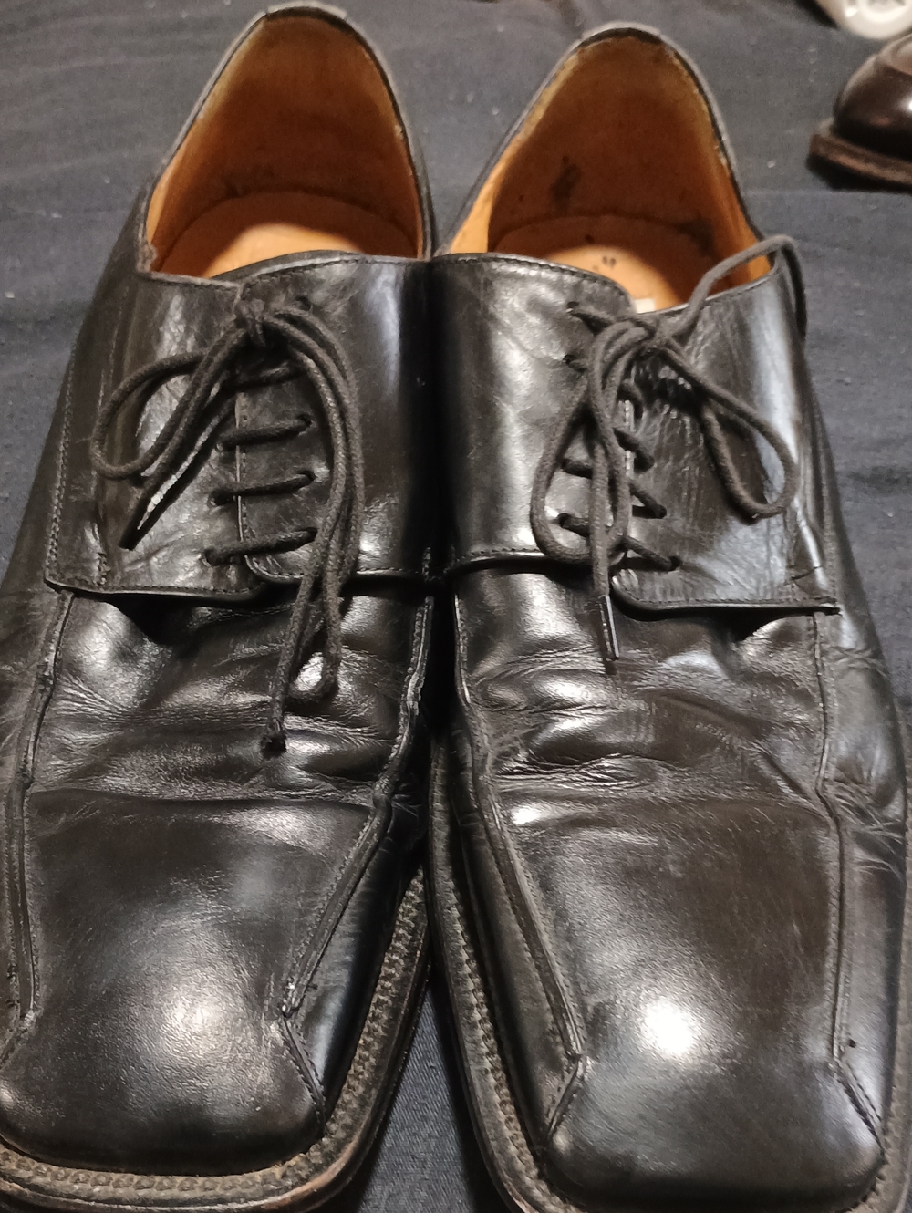 Men's Black Leather Lace-Up Dress Shoes (250) 10M